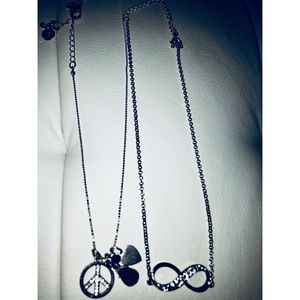 Peace Sign And Infinity Necklace